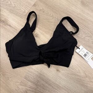 Robin Piccone Black Bralette with Tie Detail